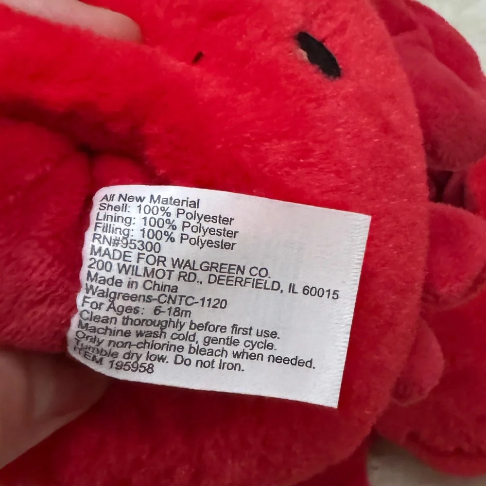 Red Lobster Plush Slippers Novelty Crab Animal Slippers 6-18 Months